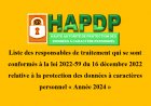 LISTE DES RESPONSABLES DE TRAITEMENT CONFORMES EN 2024